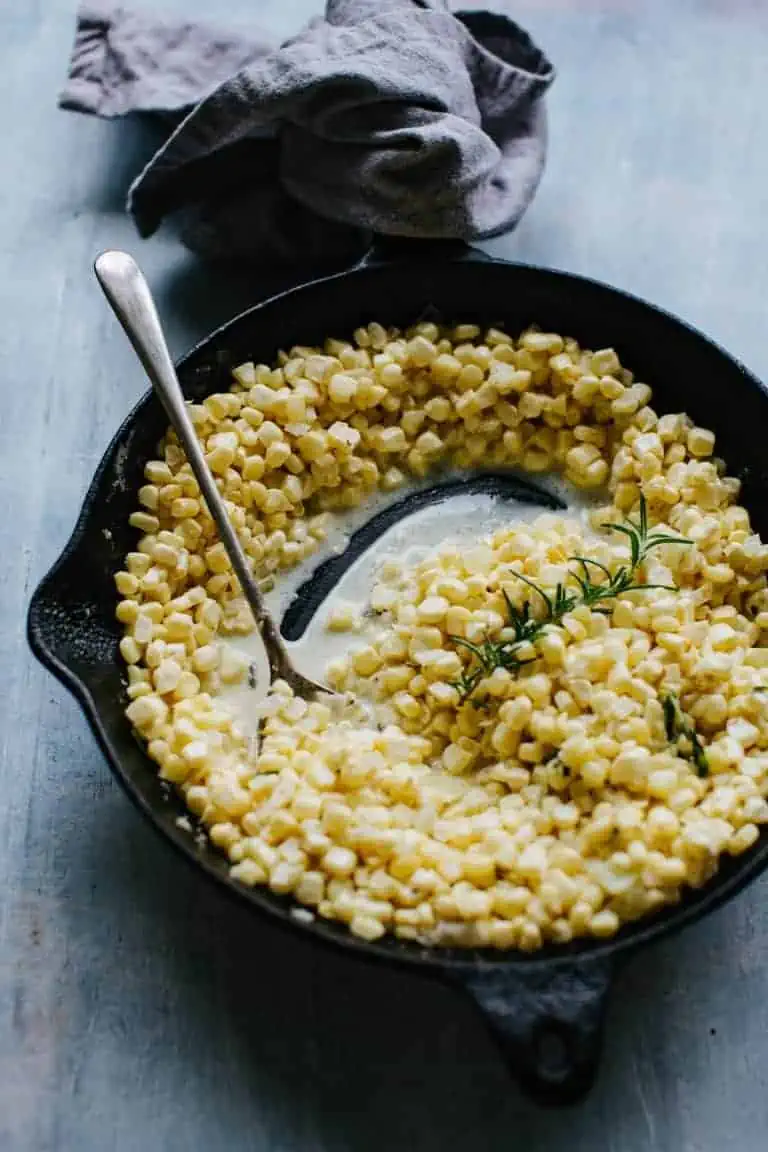 Creamed corn flavored with fresh rosemary.