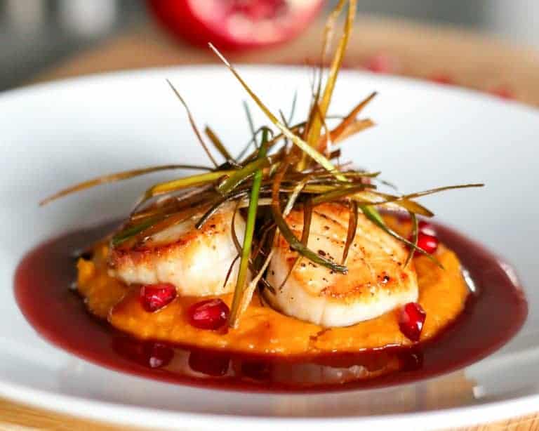 Scallops with Pomegranate Beurre Blanc
