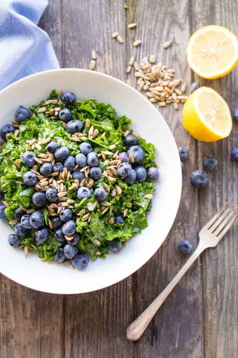 Summer Kale + Blueberry Salad