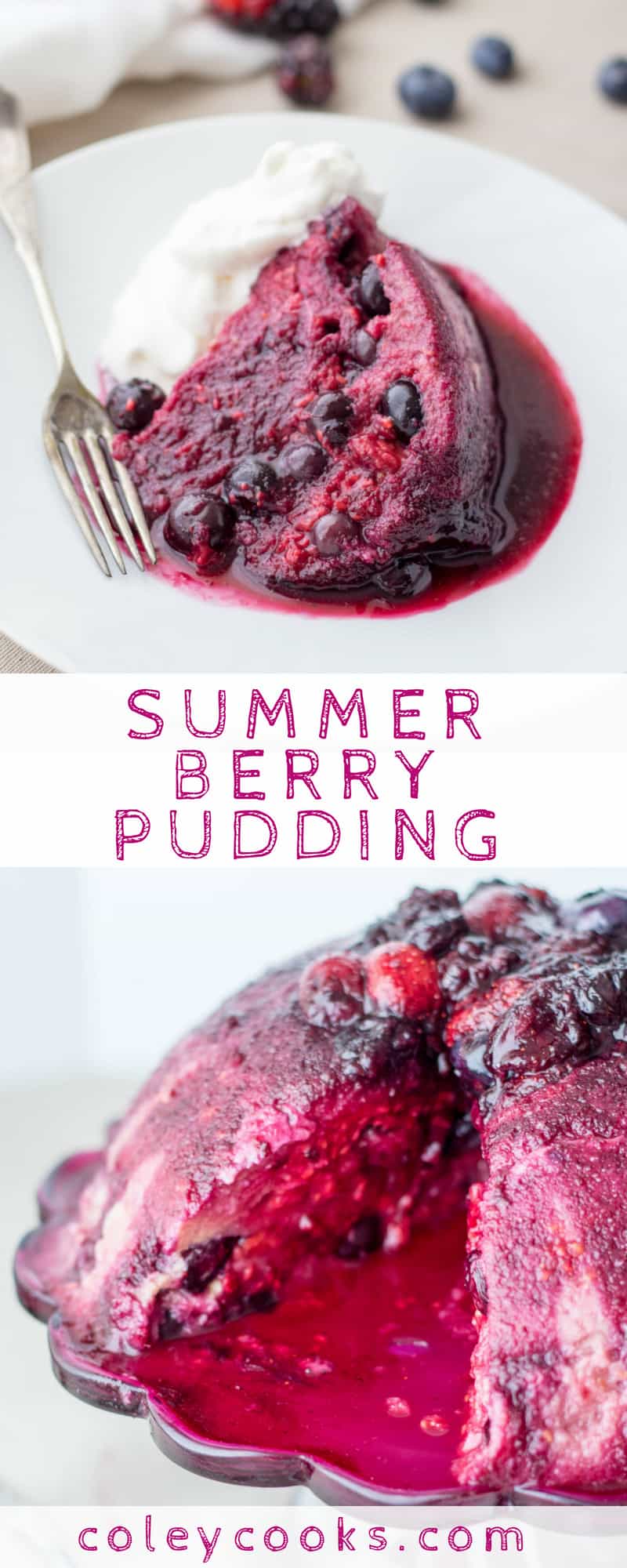SUMMER BERRY PUDDING | This classic British dessert is so easy to make and can be made using any kind of leftover bread! #easy #summer #dessert #recipe #British | ColeyCooks.com