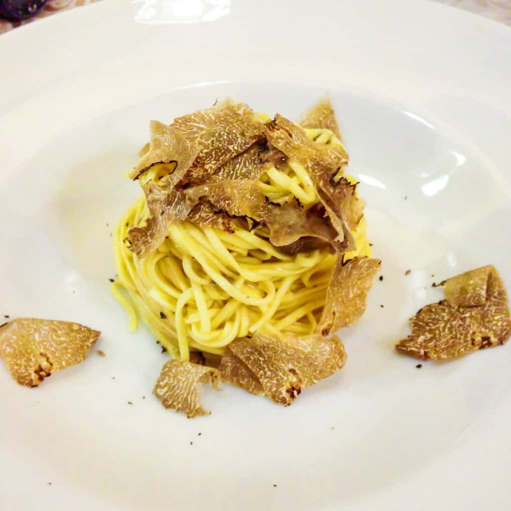 truffle pasta in torino, italy