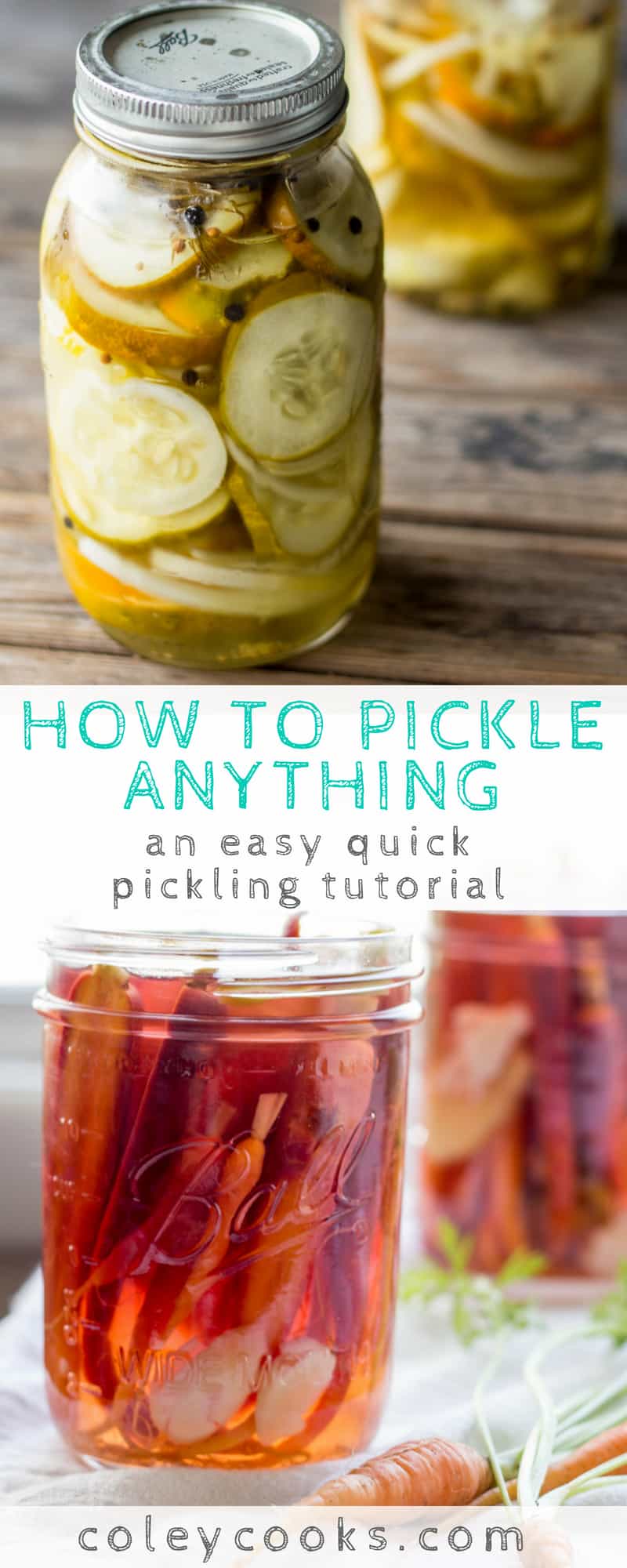 HOW TO PICKLE ANYTHING | This easy pickling tutorial teaches you how to make quick refrigerator pickles that can be applied to any vegetable! #easy #pickling #tutorial #recipe | ColeyCooks.com