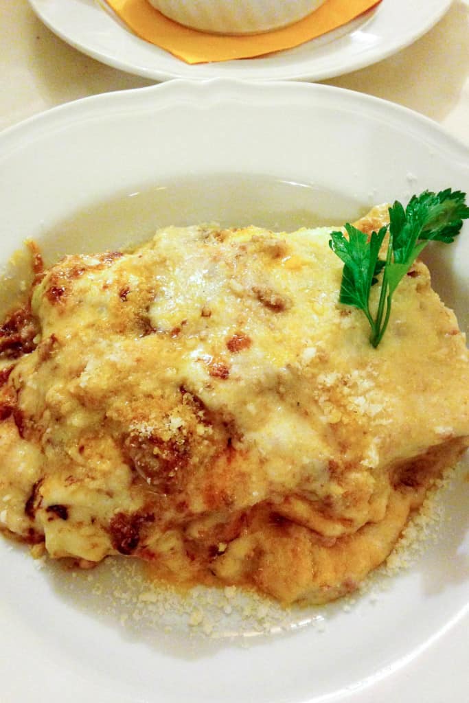 the most amazing lasagna in Bologna, Italy