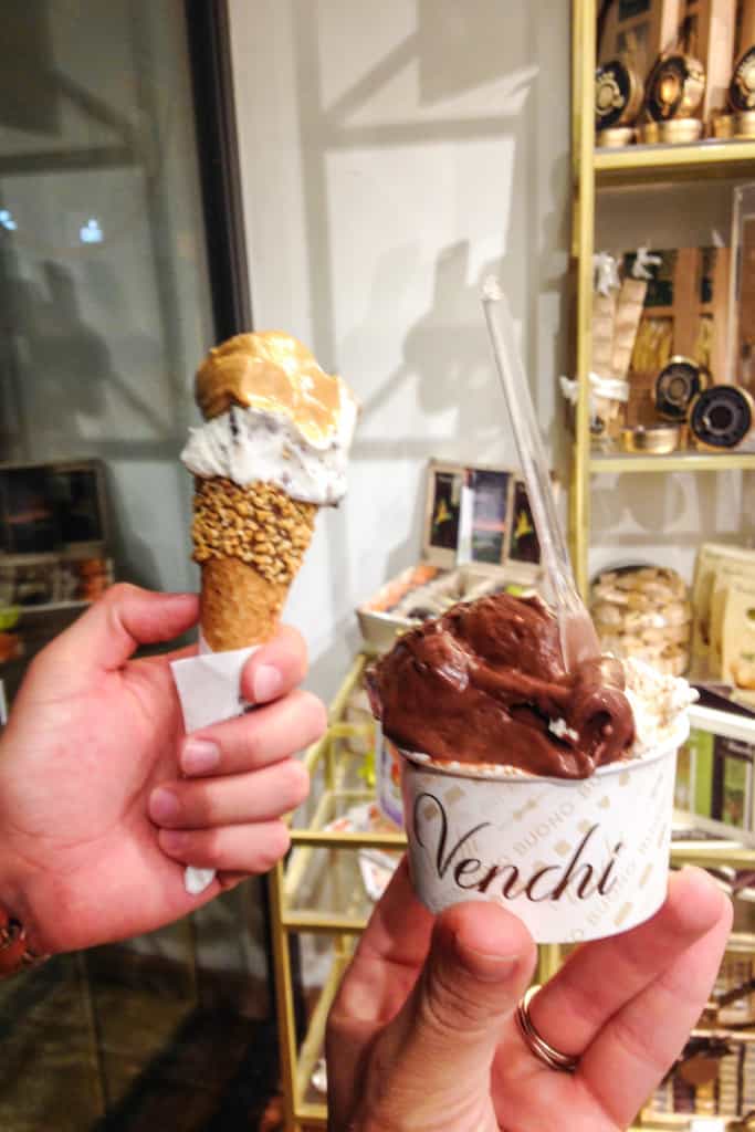 gelato from venchi, Bologna, Italy