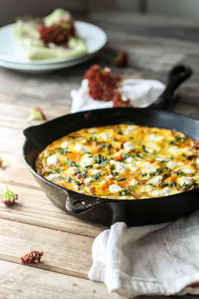 Butternut Squash, Bacon, Kale + Goat Cheese Frittata