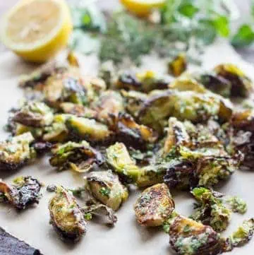 Crispy Brussels Sprouts with Herbs + Pecorino