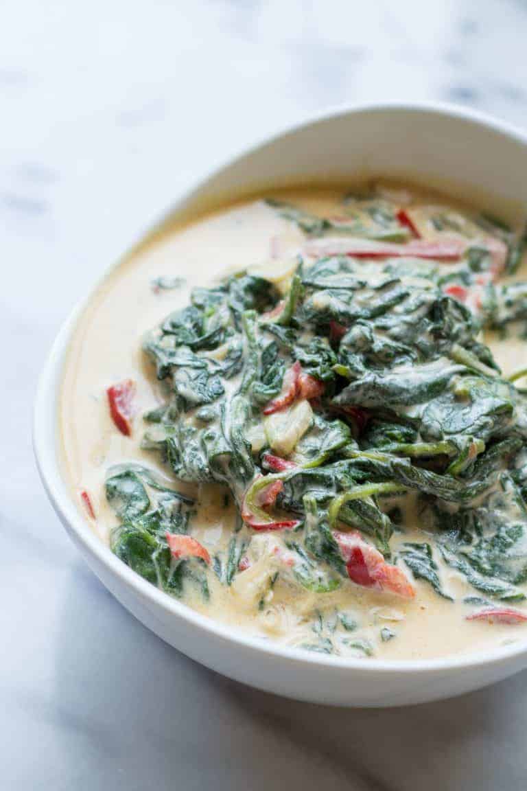 Lightened Up Creamed Spinach