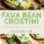 FAVA BEAN CROSTINI with Pecorino + Mint | An awesome Spring appetizer! | ColeyCooks.com