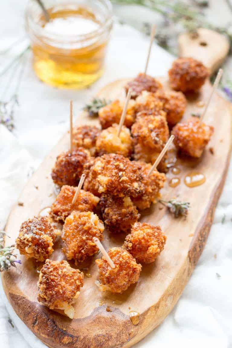 Fried Manchego Cheese with Lavender Honey
