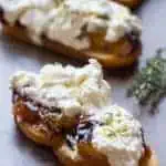 Honey Roasted Plum Crostini with Burrata and Prosciutto (Video!)