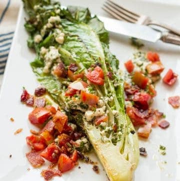 Grilled Romaine Wedge Salads with Blue Cheese Vinaigrette (Video!)