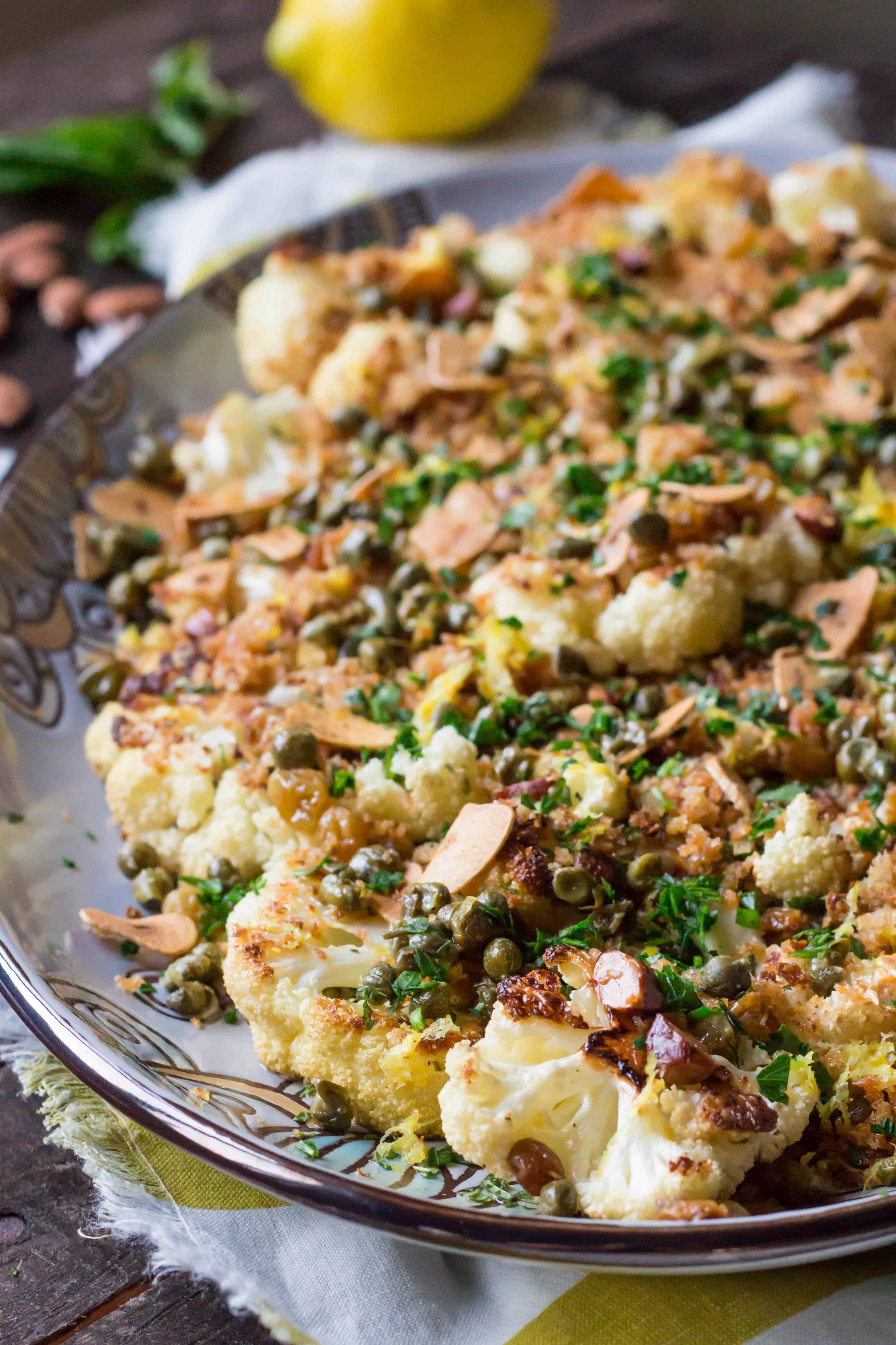 Roasted Cauliflower with Breadcrumbs, Capers, Almonds + Raisins | Coley ...