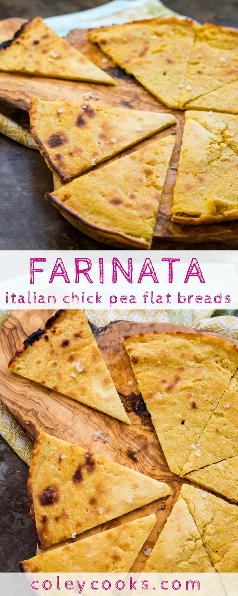 FARINATA / SOCCA | This easy recipe for Italian / French chick pea flatbread is vegan, gluten free, and super delicious! Crispy outside with creamy interior. Makes a great pizza base! #glutenfree #vegan | ColeyCooks.com