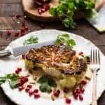 Cauliflower Steaks with Tahini and Pomegranate