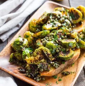 Brussels Sprouts with Anchovy Caper Butter (Video!)