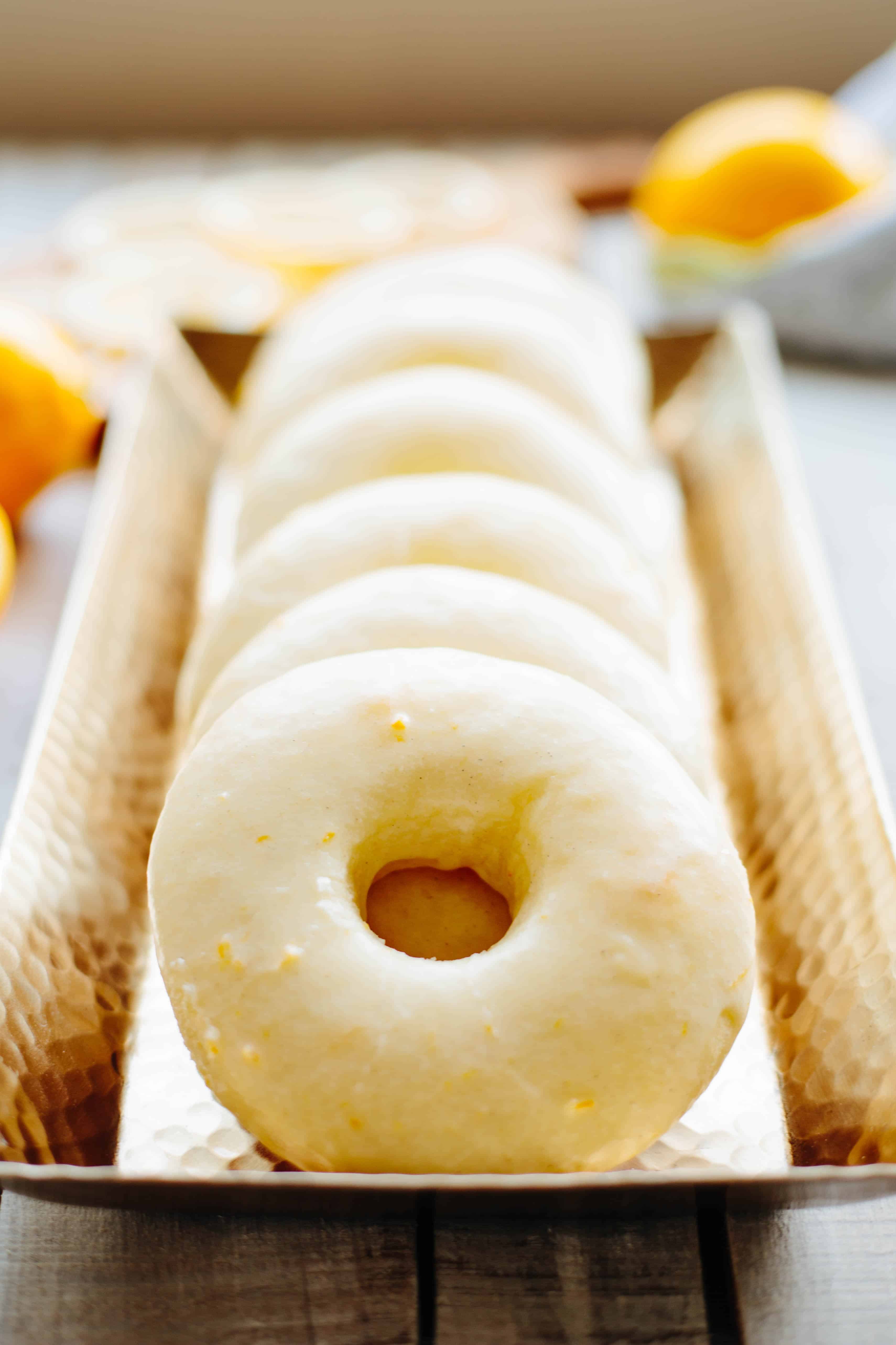 Meyer Lemon Baked Doughnuts: Yeast-Risen BAKED Doughnuts with a tangy Meyer Lemon Glaze | Coley Cooks!