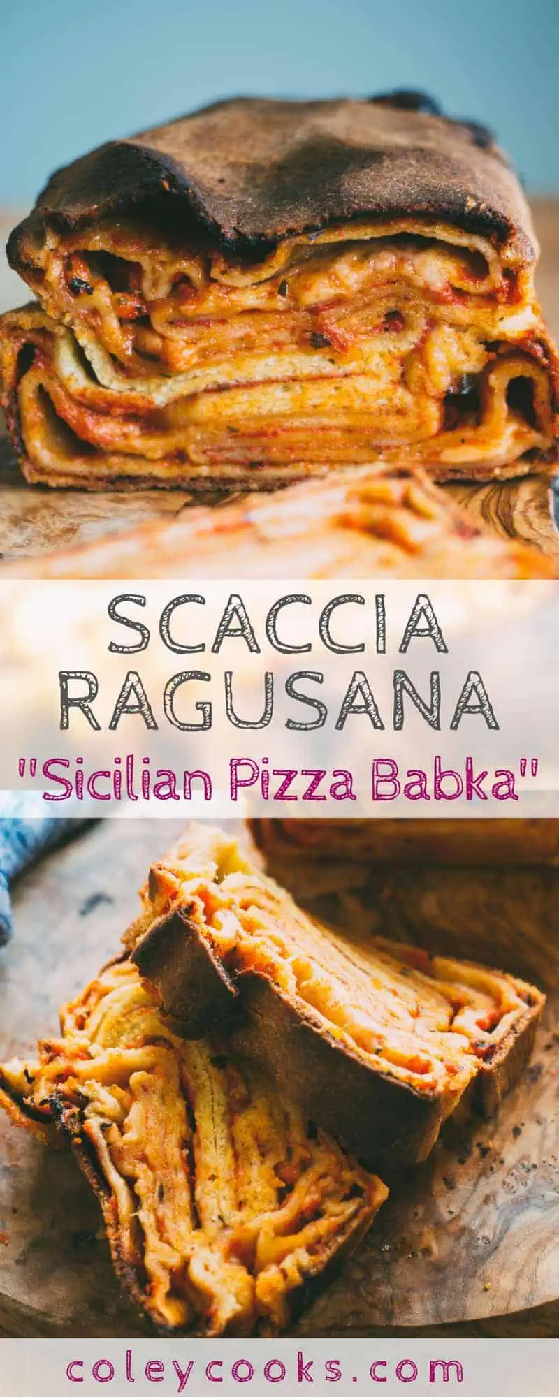 SCACCIA RAGUSANA: Sicilian "Pizza Babka" | Stromboli meets lasagne meets meets pizza meets babka. This incredible Sicilian bread recipe is filled with tomato sauce, cheese, and anything else you want. #Sicilian #pizza #babka #stromboli #bread 