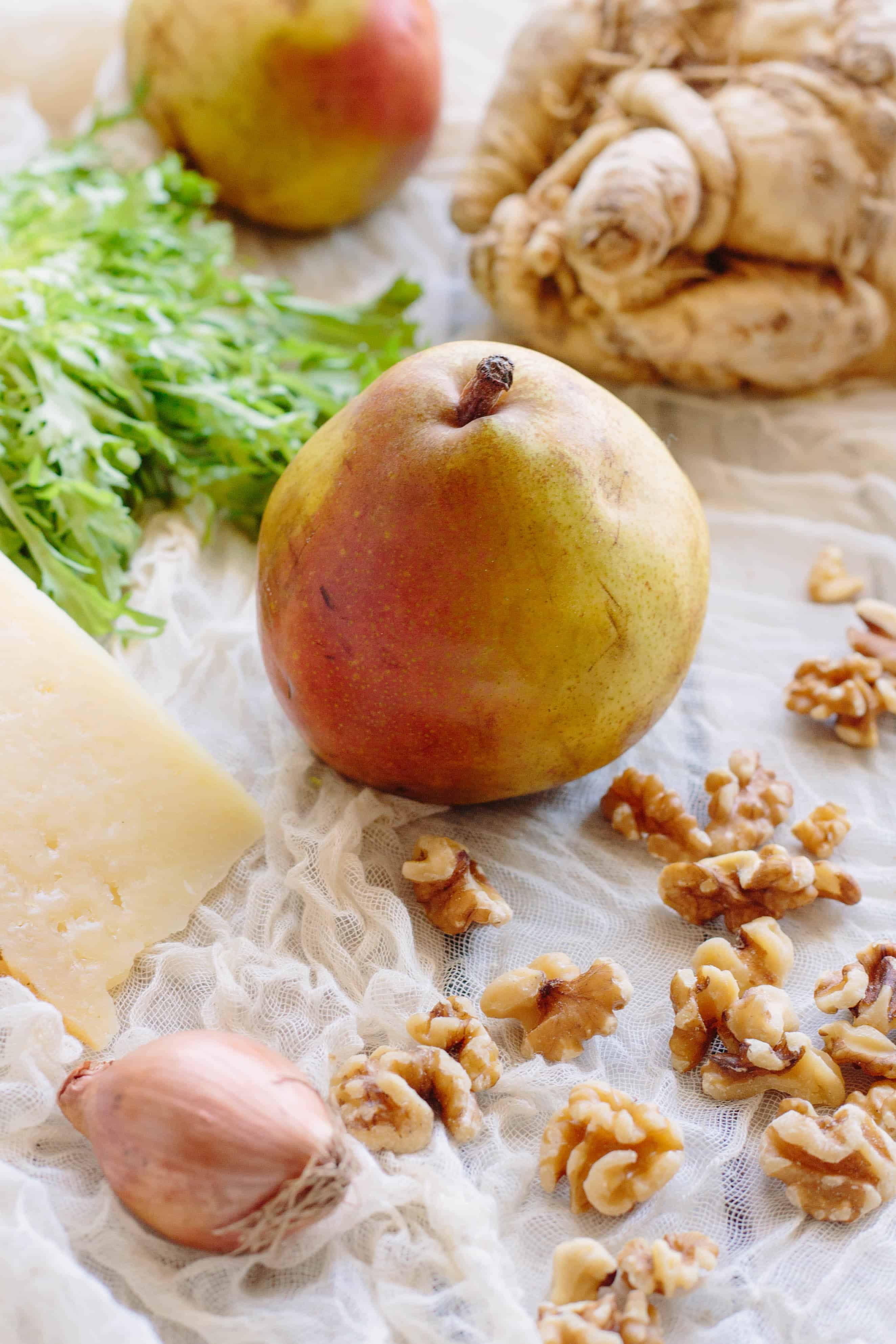 Celery Root + Pear Salad with Walnuts + Manchego (Video!)