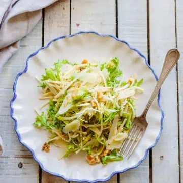 Celery Root + Pear Salad with Walnuts + Manchego (Video!)