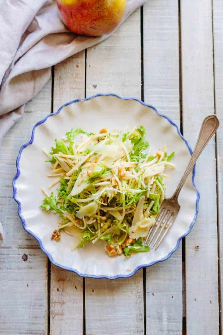 Celery Root + Pear Salad with Walnuts + Manchego