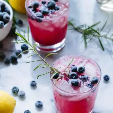 Rosemary Blueberry Vodka Spritzers