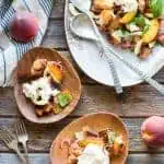 Grilled Peach Panzanella with Burrata | ColeyCooks.com