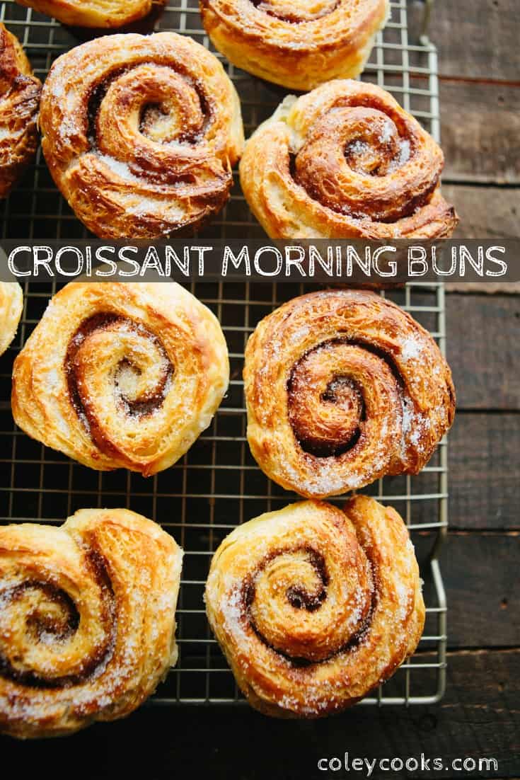 This recipe for Croissant Morning Buns makes an excellent baking project for a cozy winter weekend! #croissant #laminated #dough #buns #recipe | ColeyCooks.com
