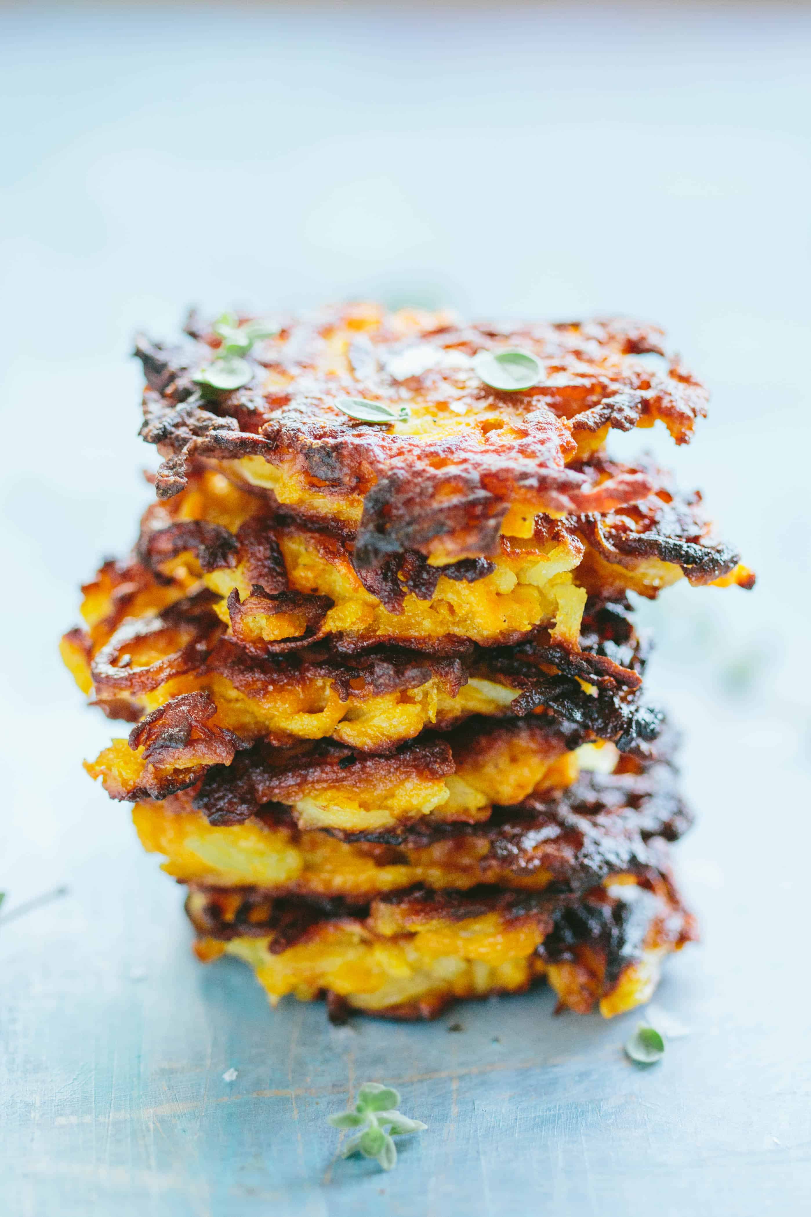 BUTTERNUT SQUASH FRITTERS with Spiced Yogurt | Best gluten free butternut squash fritters made with chick pea flour! Appetizer, side dish or light dinner #Thanksgiving #entertaining #recipe #butternut #squash #party #easy #glutenfree | ColeyCooks.com