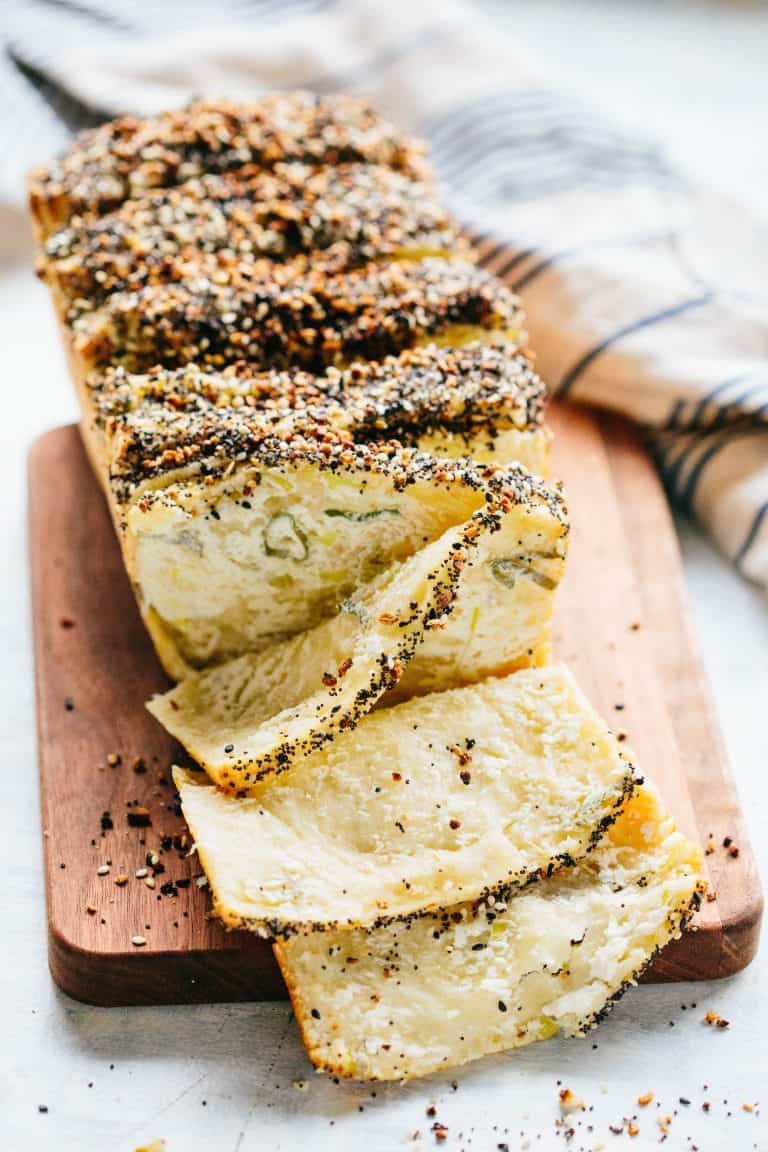 Everything Bagel Pull Apart Bread with Scallion Cream Cheese