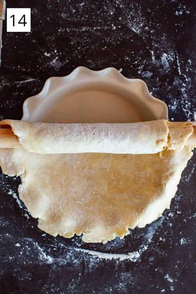 rolling pie crust into pie plate