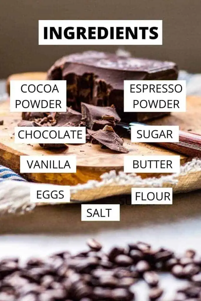 ingredients for espresso brownies