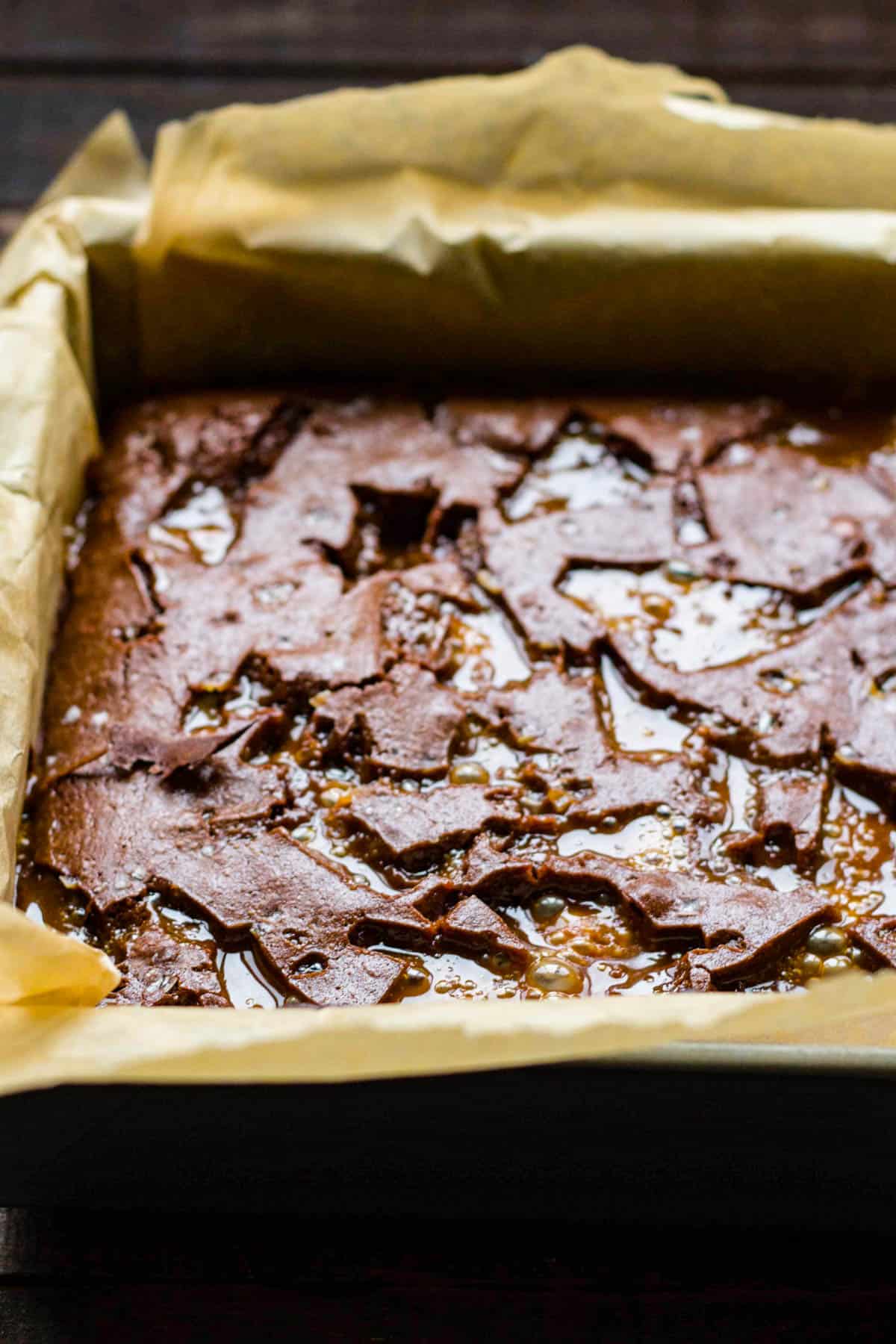 pan of brownies fresh out of the oven