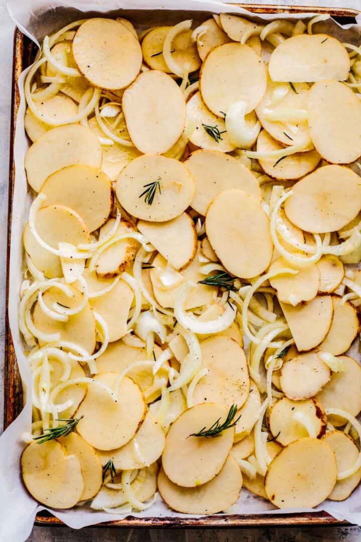 Crispy Roasted Potatoes and Onions - Coley Cooks