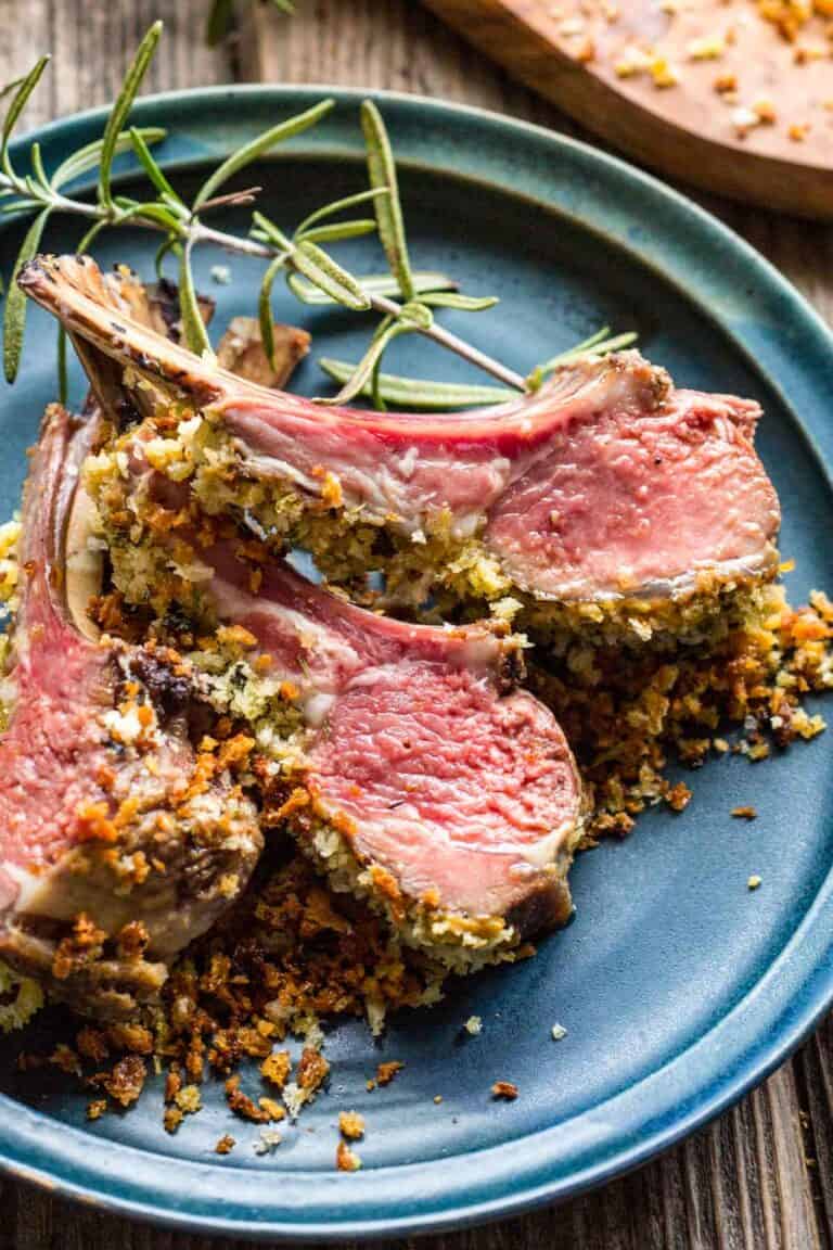 Crusted lamb dish for a non-seafood main course. 