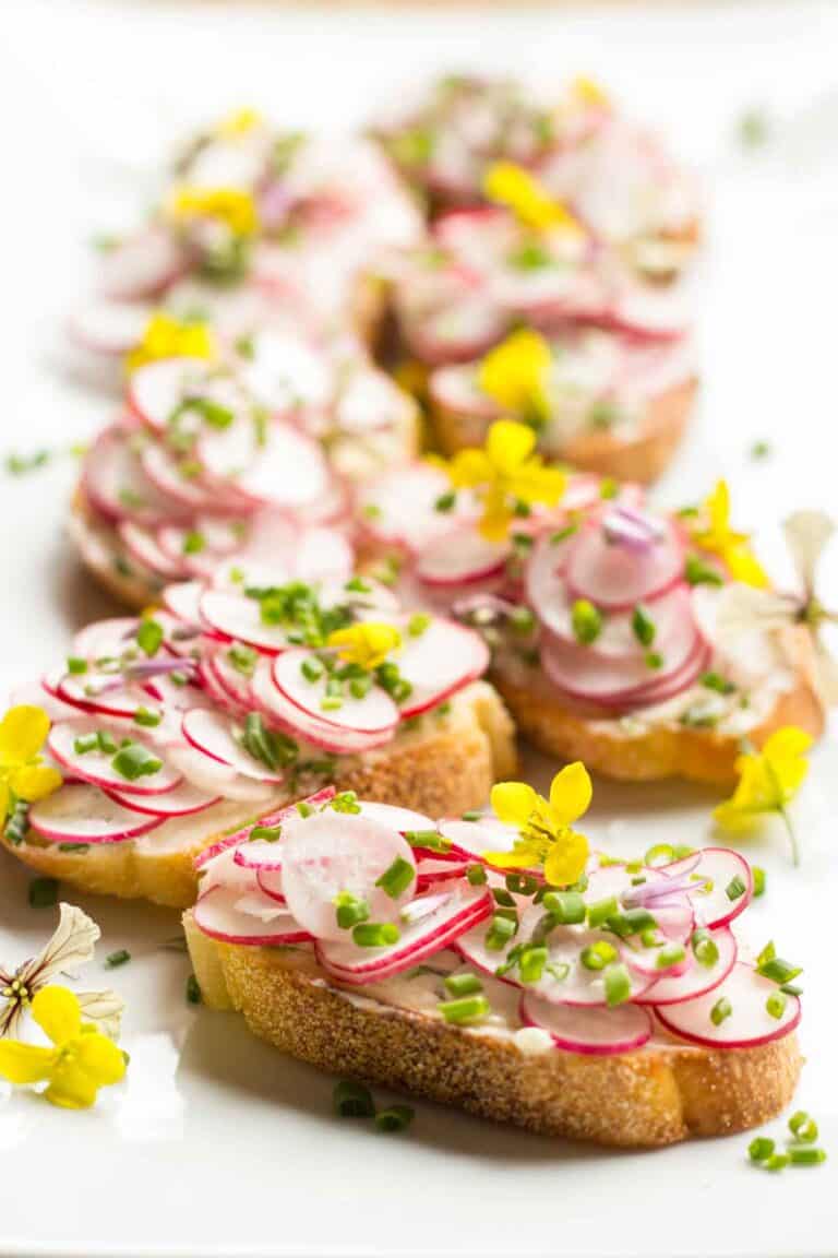 Easy French Buttered Radish Toasts
