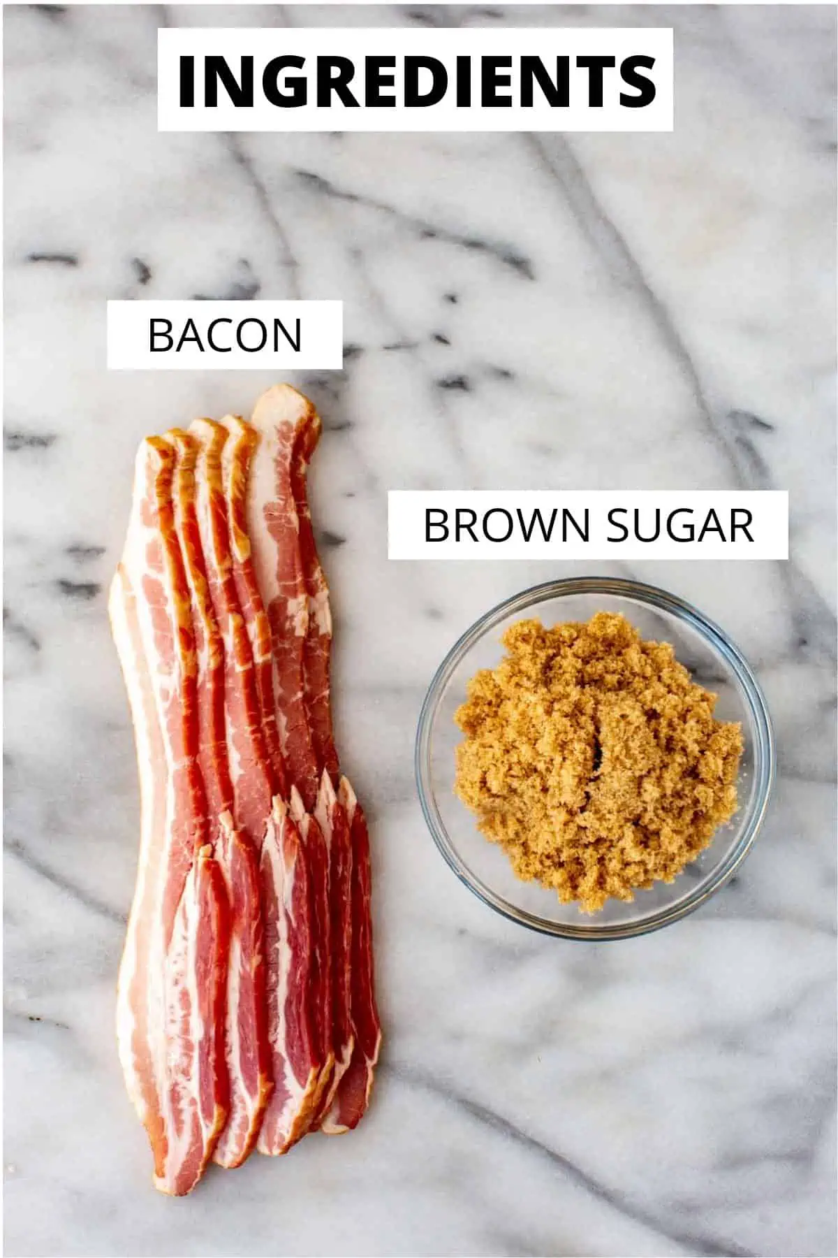 Ingredients for brown sugar bacon.