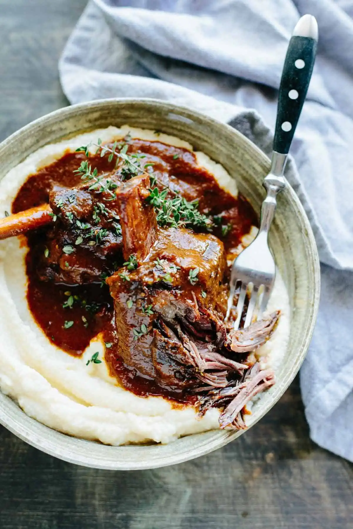  Red Wine Braised Short Ribs with Parsnip Celery Root Puree