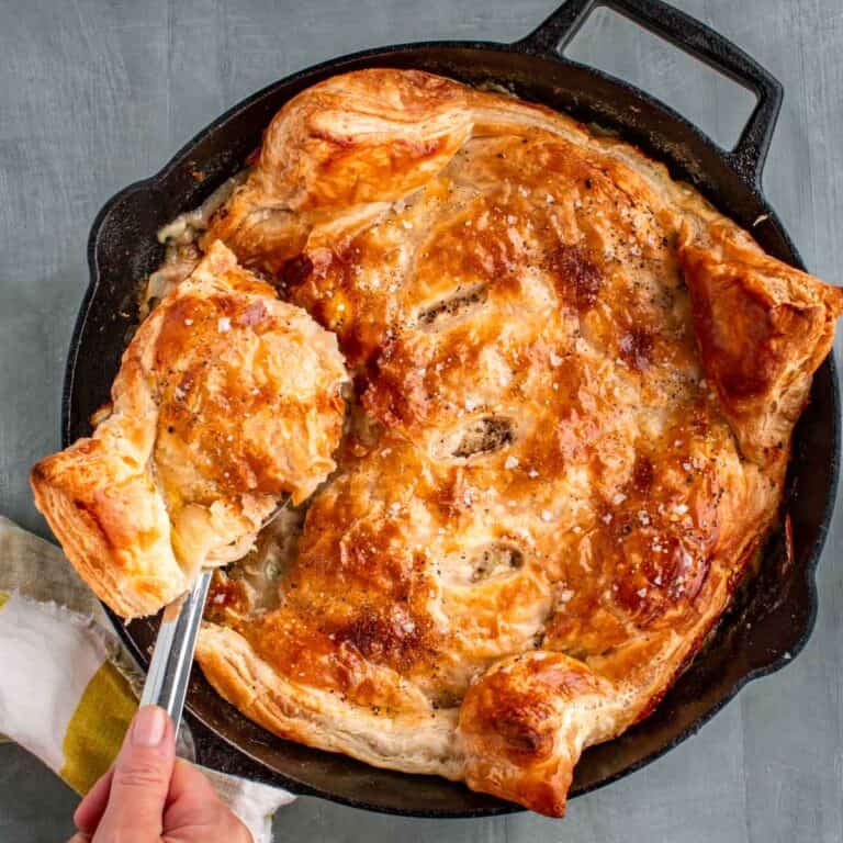 Easy Leftover Turkey Pot Pie with Puff Pastry Crust