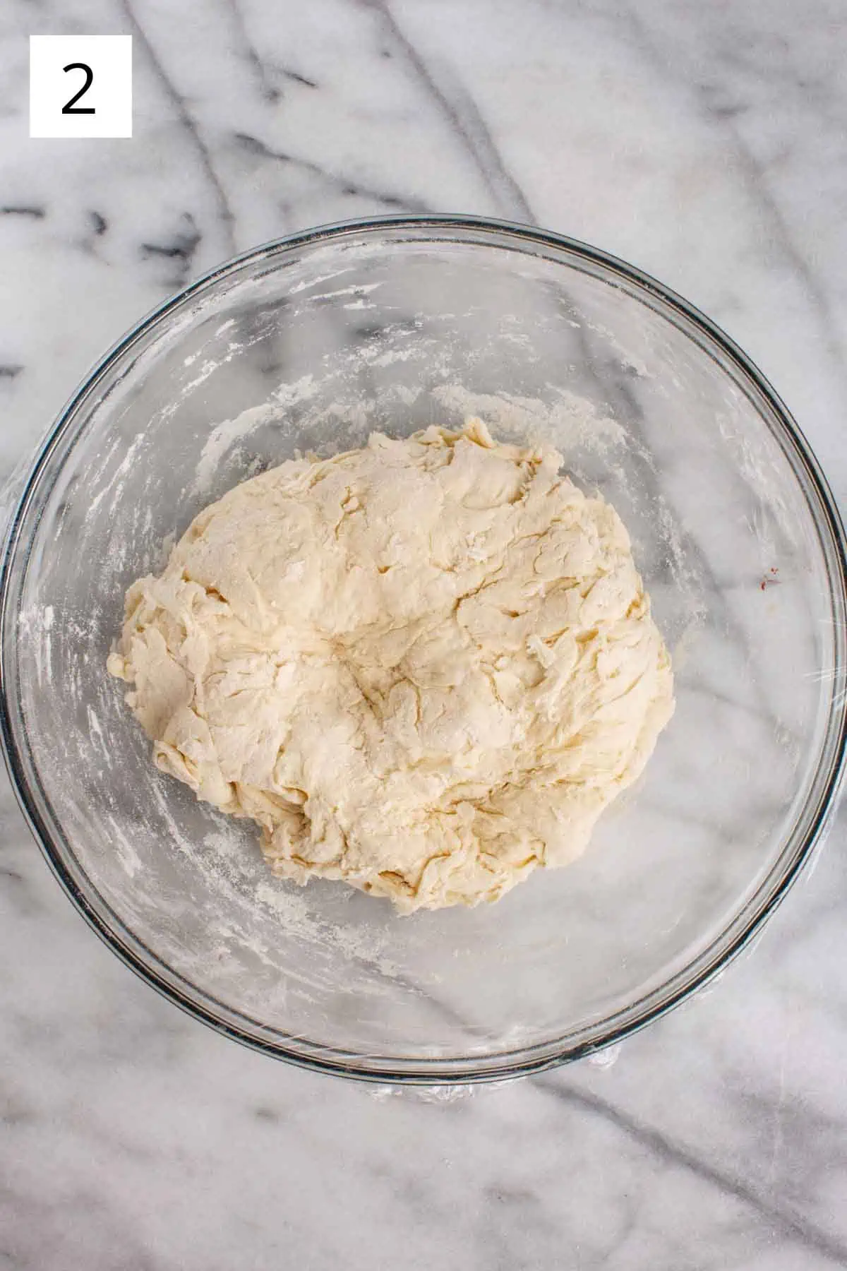 Forming a dough with recipe ingredients.