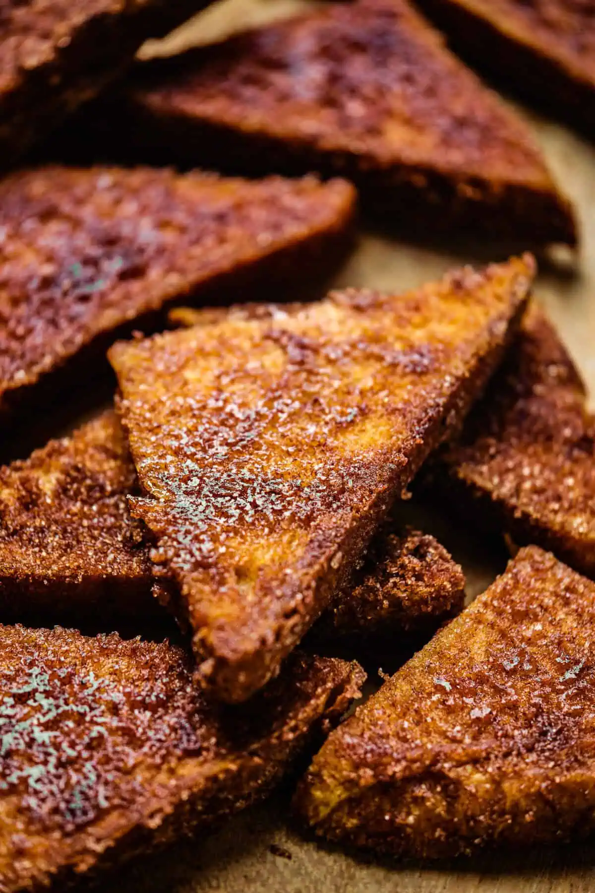 The texture of a cinnamon toast cookie up close.