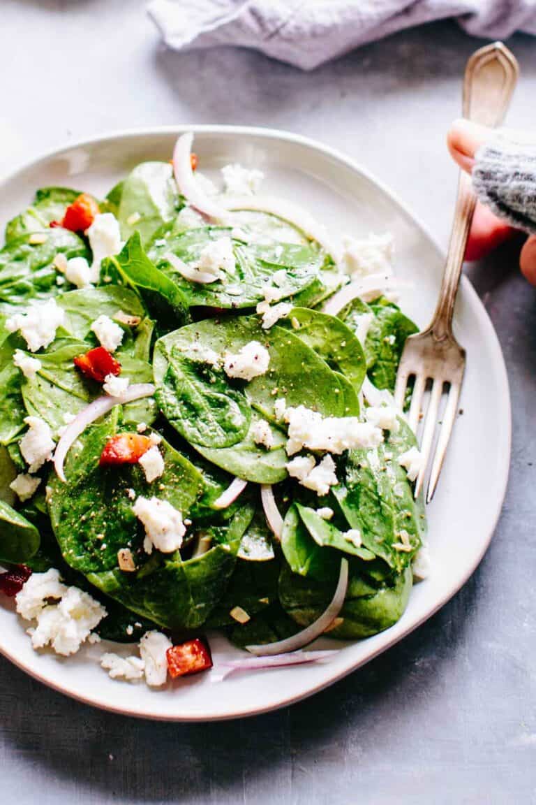 Warm Spinach Salad With Pancetta + Goat Cheese