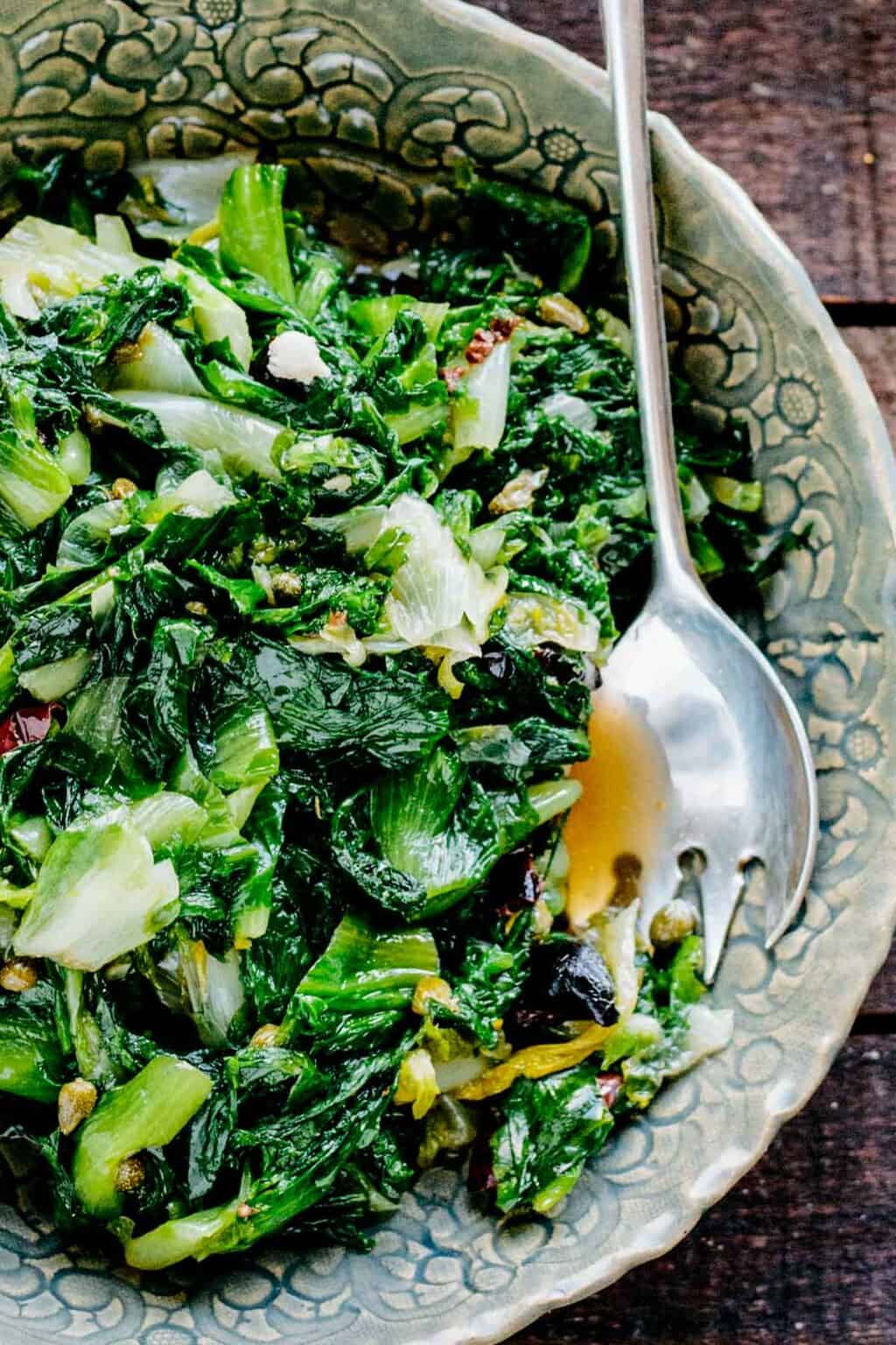 Escarole Recipe with Olives and Capers Coley Cooks