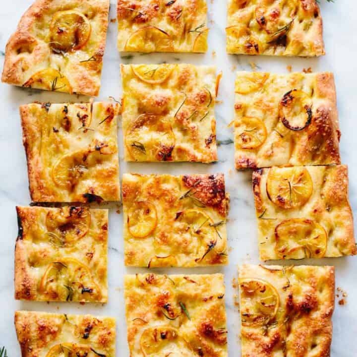 No-Knead Focaccia with lemon + rosemary - Coley Cooks